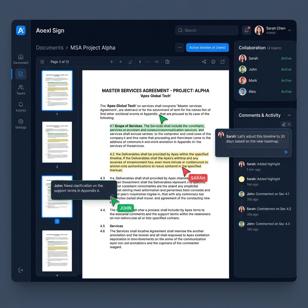 Real-Time PDF Collaboration for Multi-Signer Flows