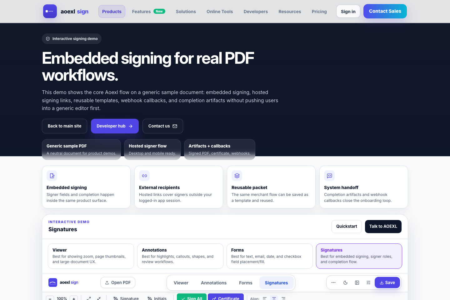 Aoexl merchant onboarding demo