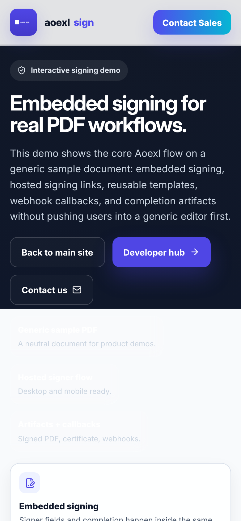 Aoexl mobile demo